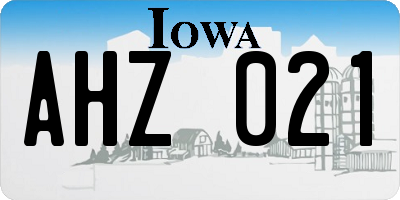 IA license plate AHZ021