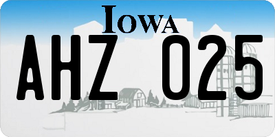 IA license plate AHZ025
