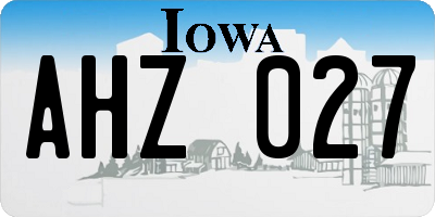 IA license plate AHZ027