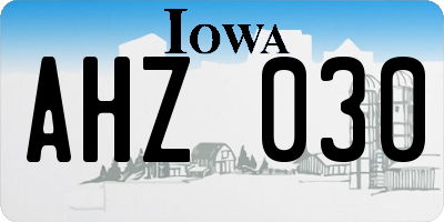 IA license plate AHZ030