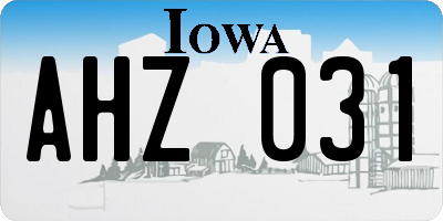 IA license plate AHZ031