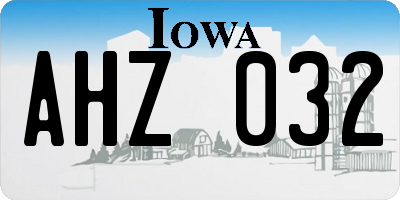 IA license plate AHZ032