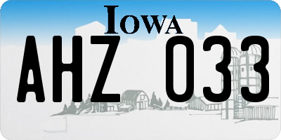 IA license plate AHZ033