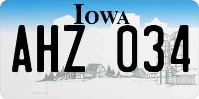 IA license plate AHZ034