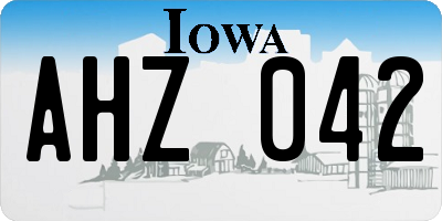 IA license plate AHZ042