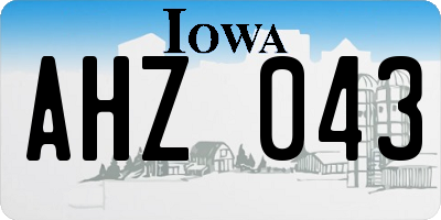 IA license plate AHZ043