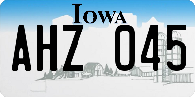 IA license plate AHZ045