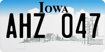 IA license plate AHZ047