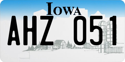 IA license plate AHZ051