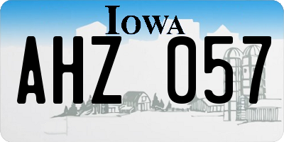 IA license plate AHZ057