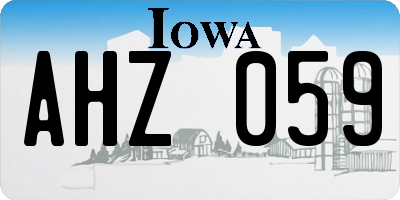 IA license plate AHZ059
