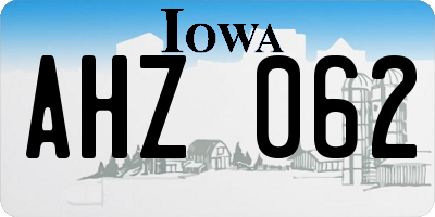 IA license plate AHZ062