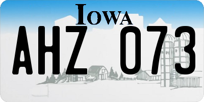 IA license plate AHZ073