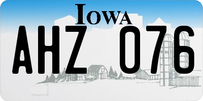 IA license plate AHZ076