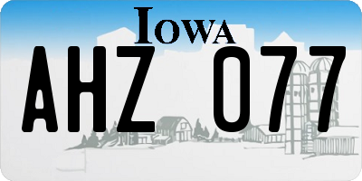 IA license plate AHZ077