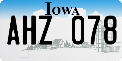 IA license plate AHZ078