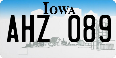 IA license plate AHZ089