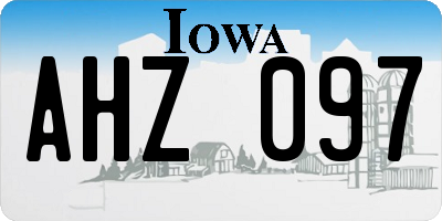 IA license plate AHZ097