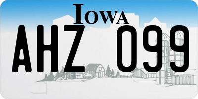 IA license plate AHZ099