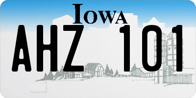 IA license plate AHZ101