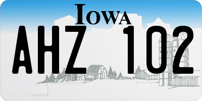 IA license plate AHZ102