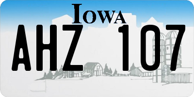 IA license plate AHZ107