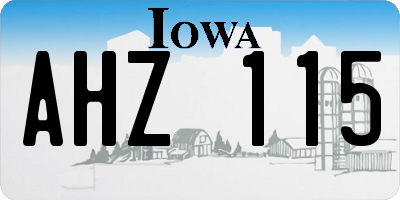 IA license plate AHZ115