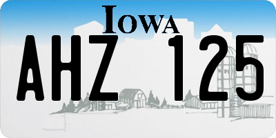 IA license plate AHZ125