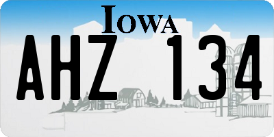 IA license plate AHZ134