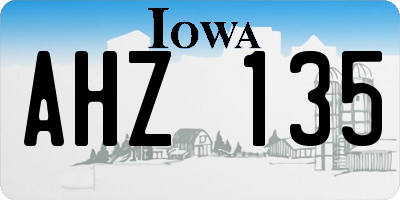 IA license plate AHZ135