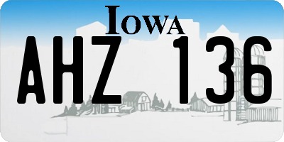 IA license plate AHZ136