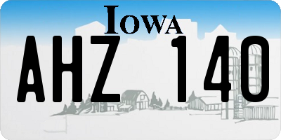 IA license plate AHZ140