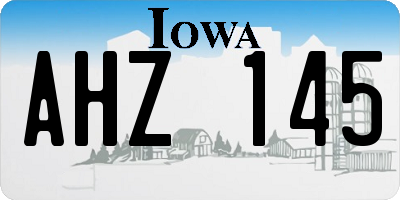 IA license plate AHZ145