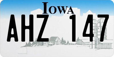 IA license plate AHZ147
