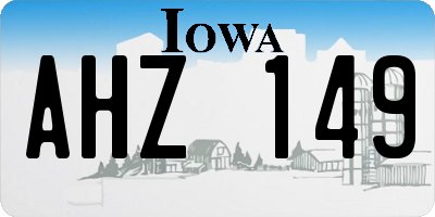 IA license plate AHZ149