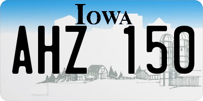 IA license plate AHZ150