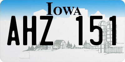 IA license plate AHZ151