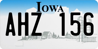 IA license plate AHZ156