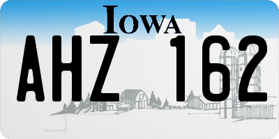 IA license plate AHZ162