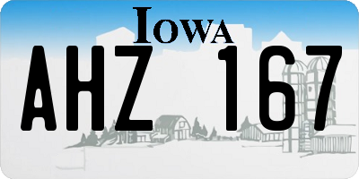 IA license plate AHZ167