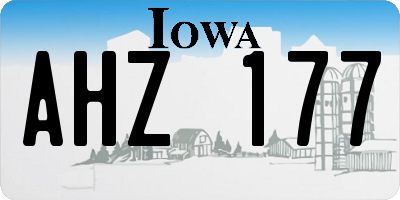 IA license plate AHZ177