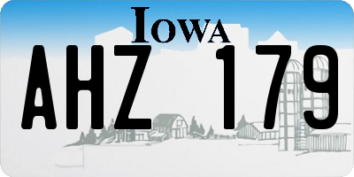 IA license plate AHZ179