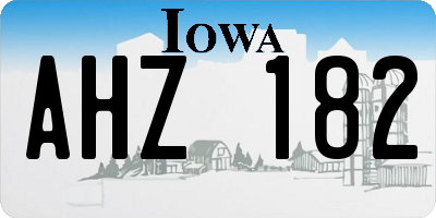 IA license plate AHZ182