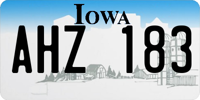 IA license plate AHZ183