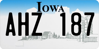 IA license plate AHZ187