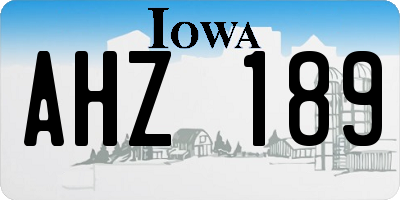 IA license plate AHZ189