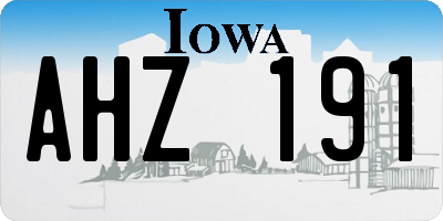 IA license plate AHZ191