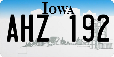 IA license plate AHZ192