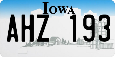 IA license plate AHZ193