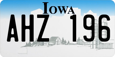 IA license plate AHZ196